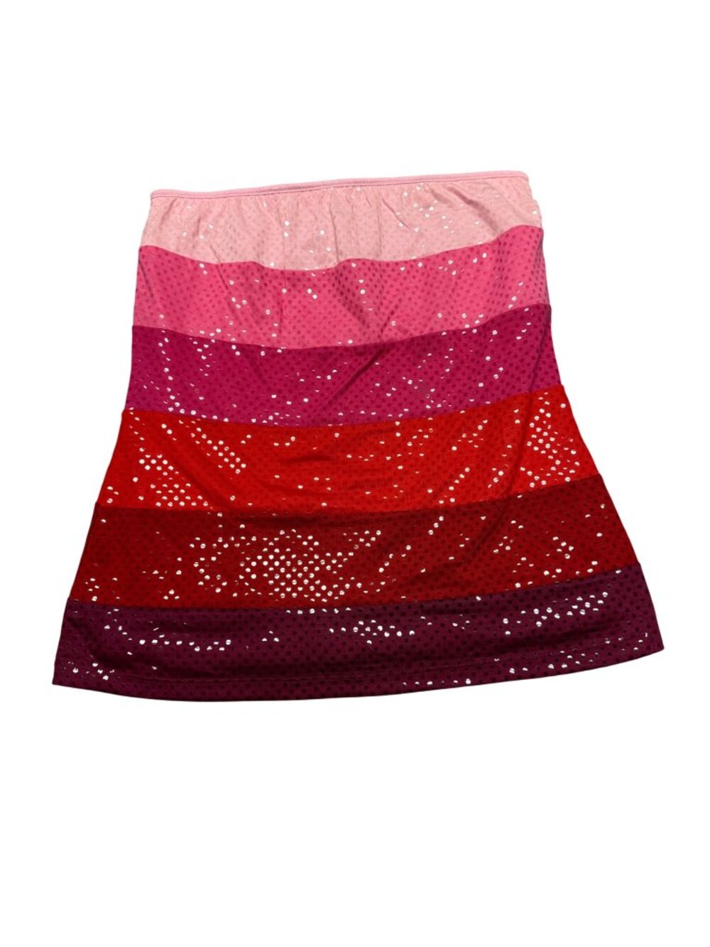 Express Sexy Basics Women’s XS Pink Red Sequin Strapless Tube Top Y2K 2000s